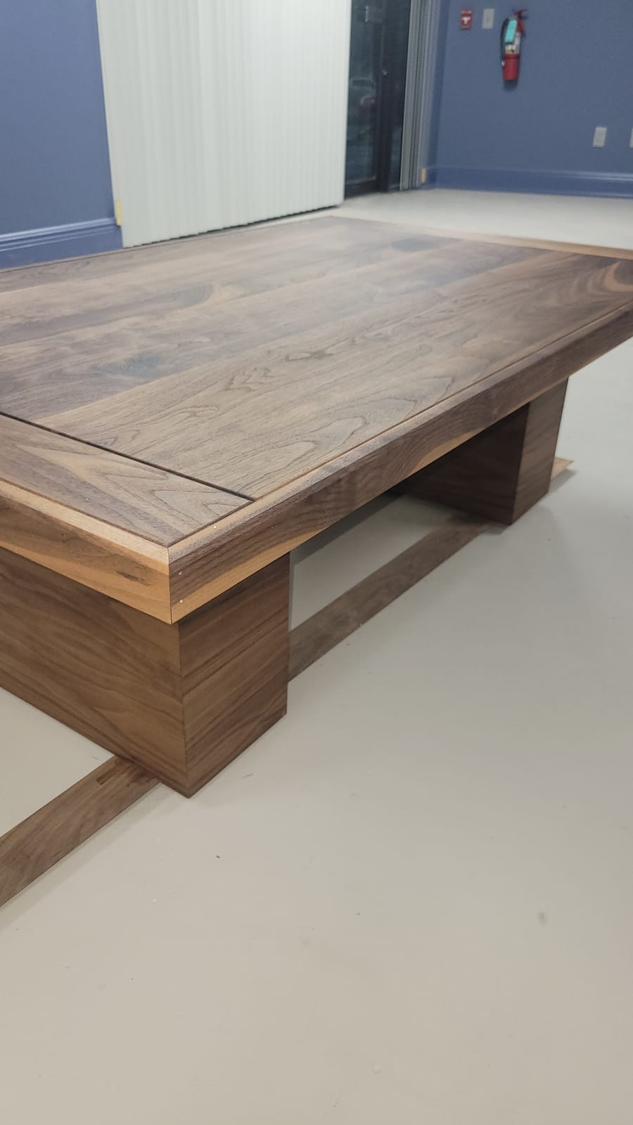 Hand-crafted walnut pedestal table by Eco-Deco